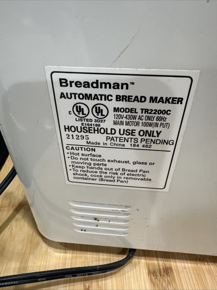 Breadman Ultimate TR2200C Automatic Bread Making Machine - WORKS *