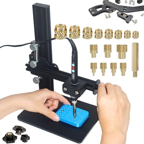 Heat Set Insert Tool with 370PCS Threaded Inserts Brass Machine+370 inserts