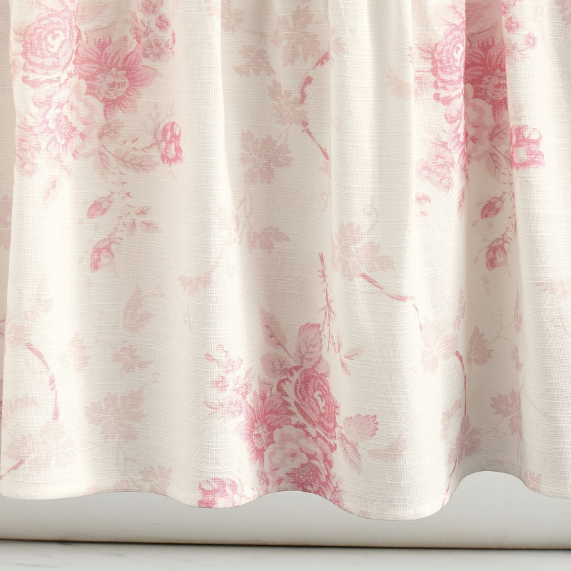 LoveShackFancy Rose Ruffle Shower Curtain Pink