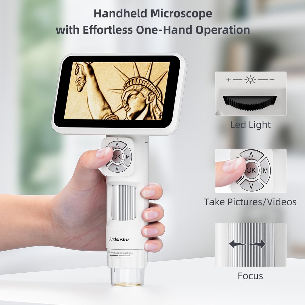 Digital Microscope, 5" 1080P Coin Microscope Camera for Error Coin with 7.3" ...