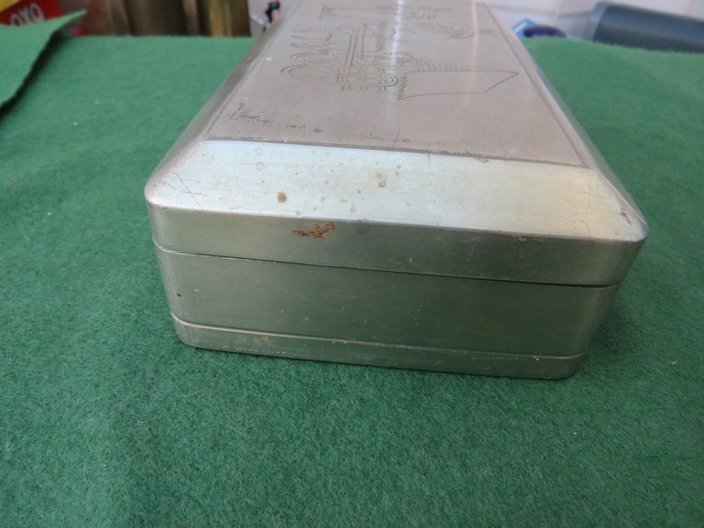 SELANGOR PEWTER CIGARETTE BOX PRESENTED TO LT COL W. M. McCUTCHEON R.A.M.C. 1961