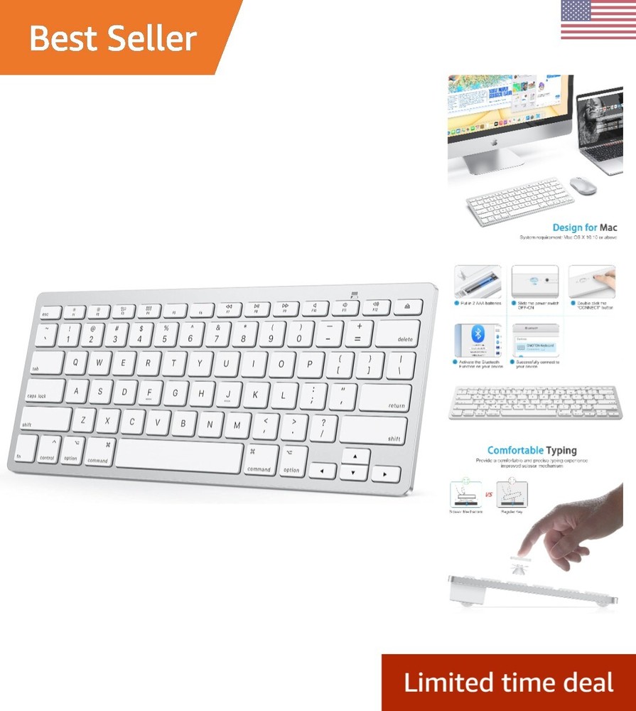 Bluetooth Keyboard - Stable Connection - Ergonomic Design - Shortcut Keys