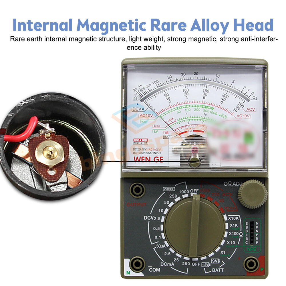 Multimeter DC AC Analogue Meter DE-960TR Multitester Resistance Volt Current Ohm