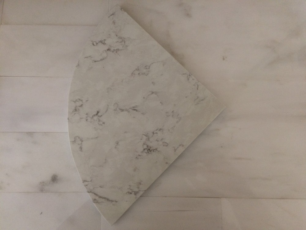 Quick Corner Caddy TM System: 8" Quartz stone shelf with mounting hardware