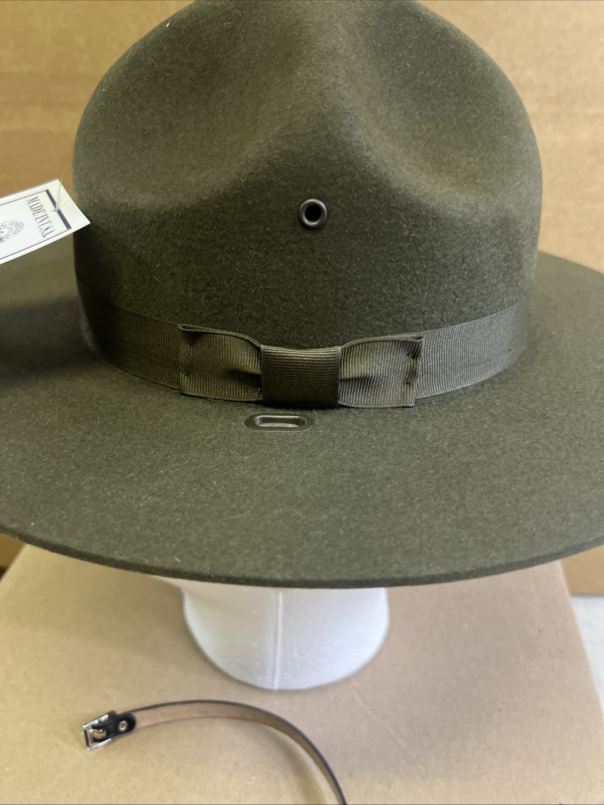 US Army Drill Instructor Sergeant Campaign Military Hat Stratton 6 1/8 NEW OD XS