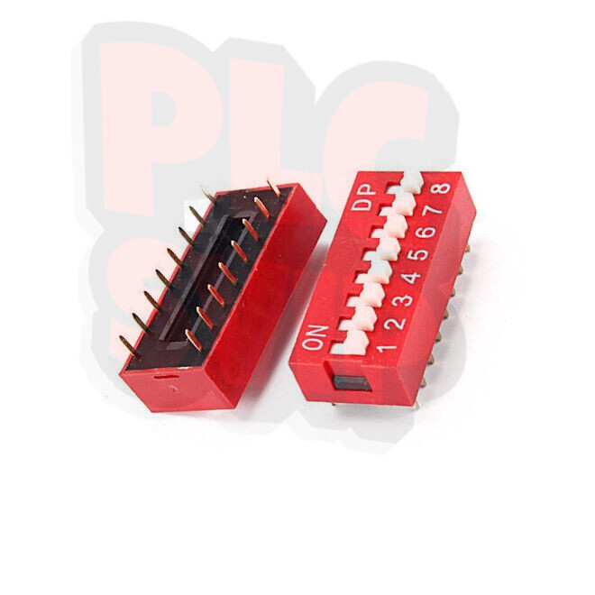20PCS Slide Type Switch Module 2.54mm 8-Bit 8 Position Way DIP Red Pitch