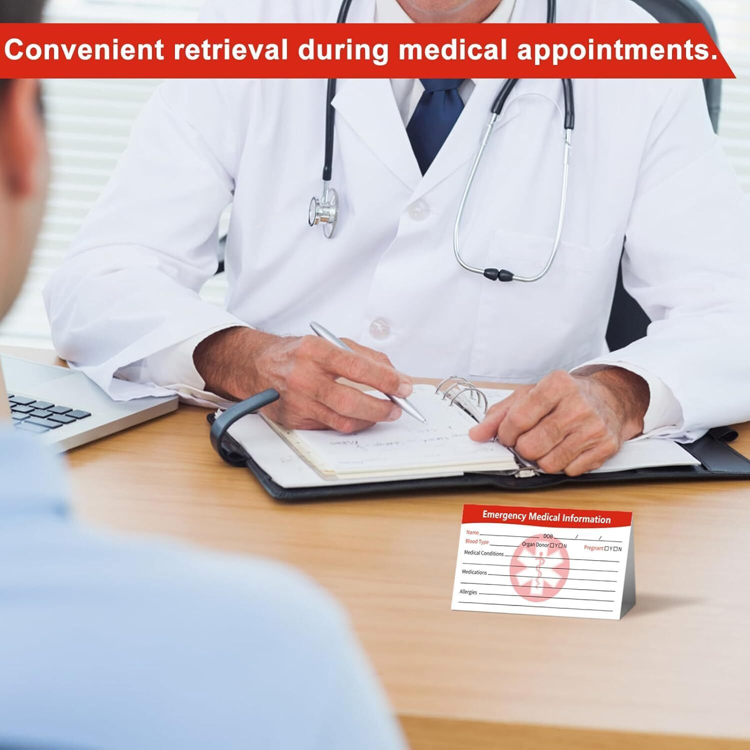 [10 Pack] Emergency Medical Information ID Card Emergency Contact ID Card