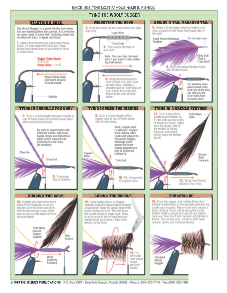 Basic Fly Tying Guide #3 (Bugs & Buggers) - Quick Reference