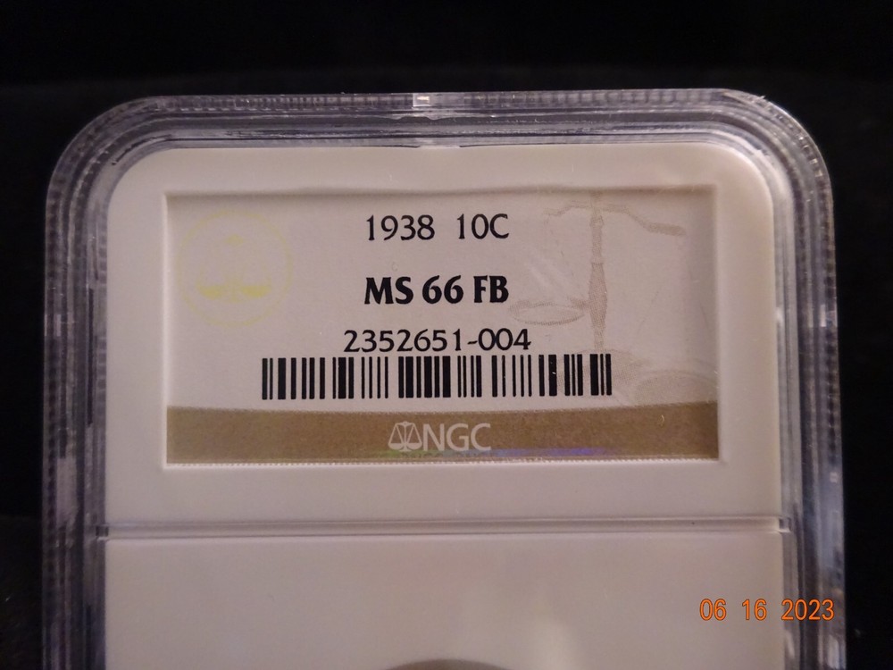 1938 Mercury Dime, NGC MS66 FB