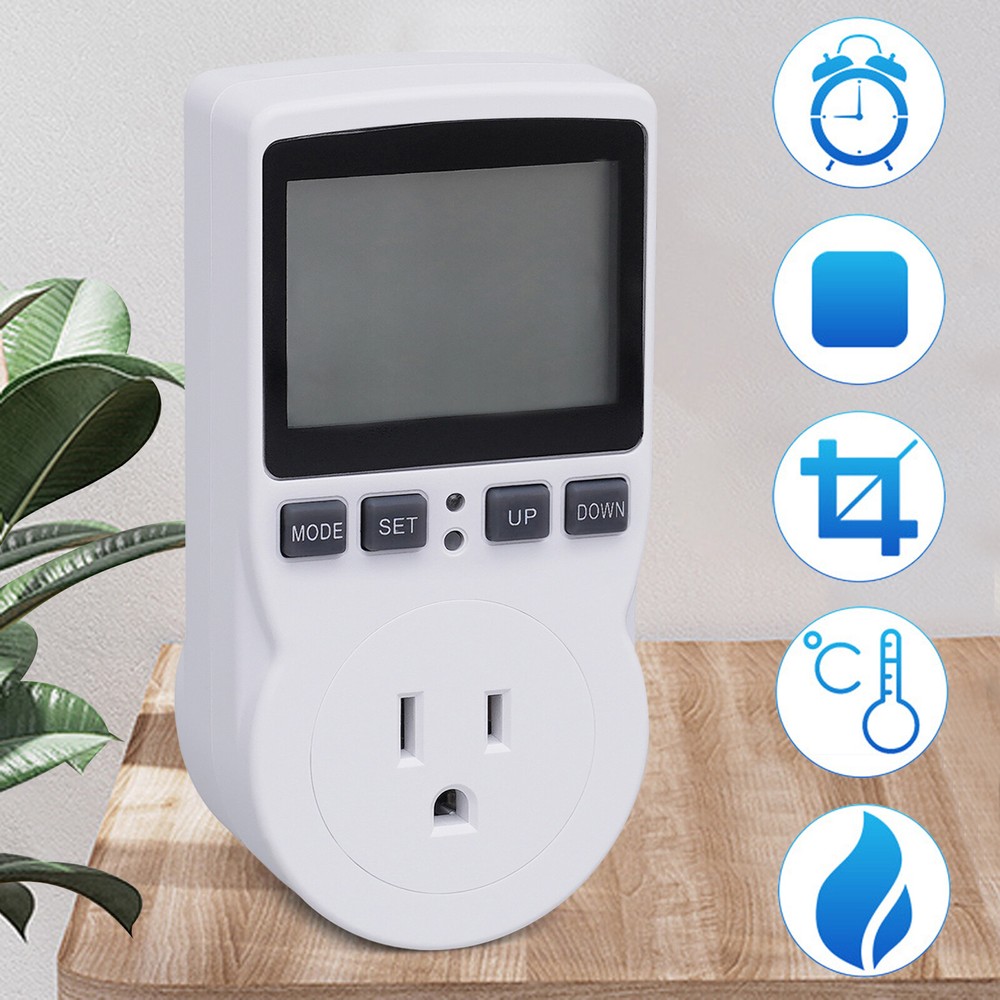 Digital Thermostat Outlet Plug Electronic Timer Switch Controller US