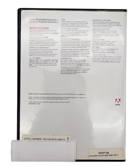 Adobe Photoshop Elements 4.0 & Adobe Premiere Elements 2.0 (PC, 2005)