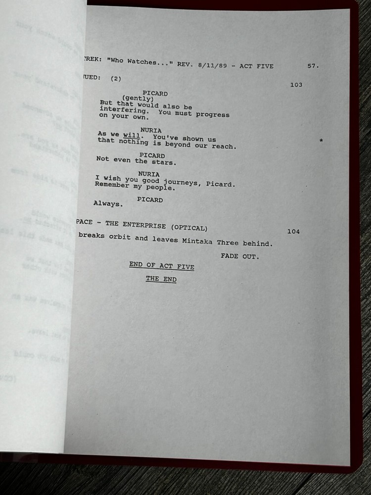 STAR TREK Script The Next Generation Who Watches The Watcher 2nd Revised Final