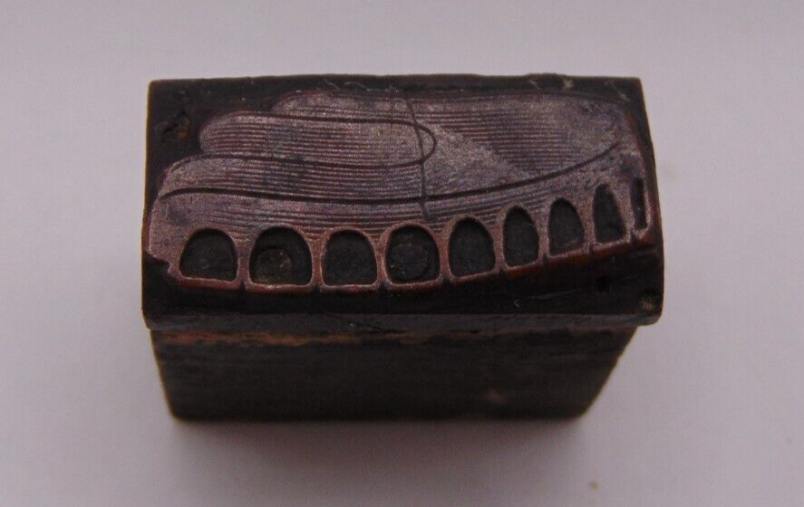 Vintage Printing Letterpress Printers Block Copper Teeth