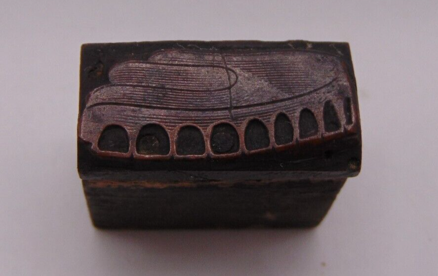 Vintage Printing Letterpress Printers Block Copper Teeth