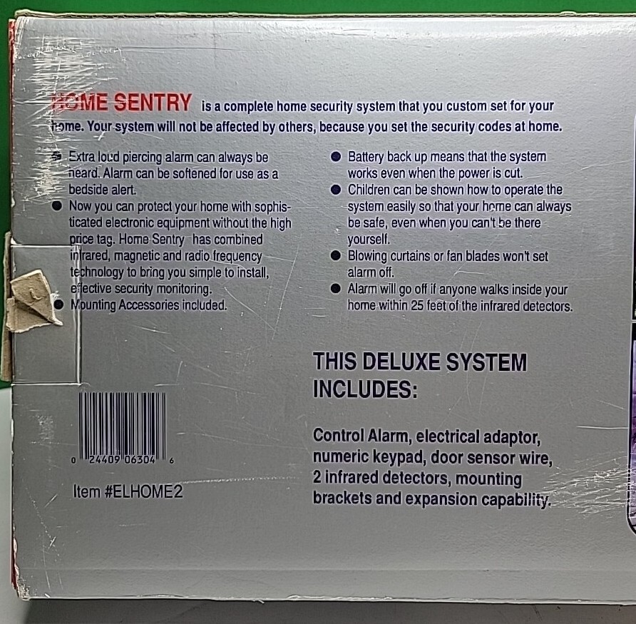 Vintage Home Sentry Cordless Home Security System - New.