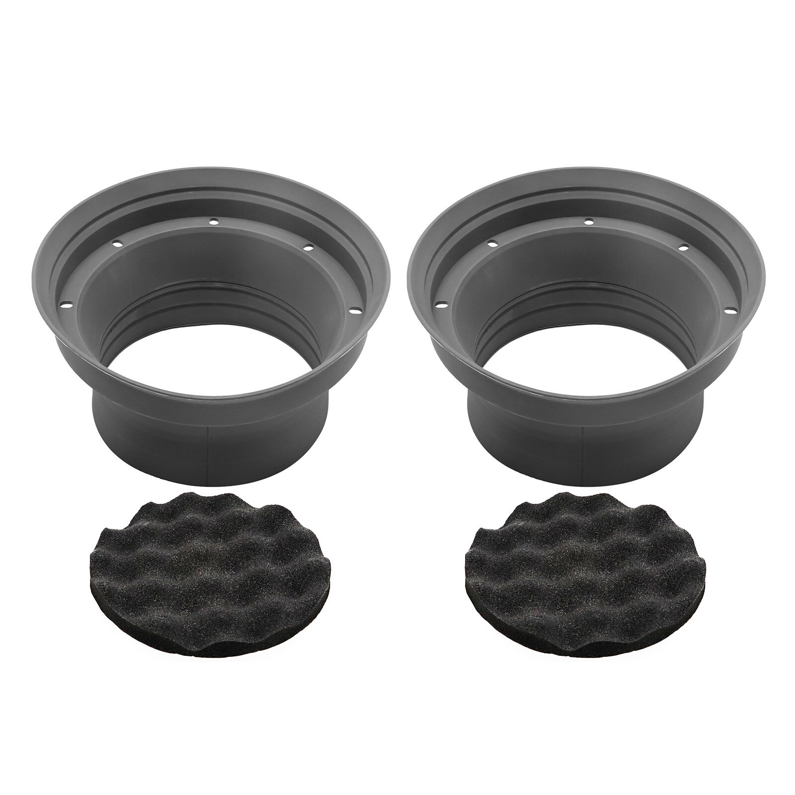 SPB65 Foldable Silicone 6.5” Car Speaker Baffle Kits with Egg Crate Foam, Pair