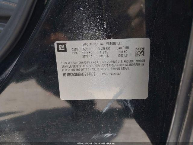 Used Front Right Drive Axle Shaft fits: 2017 Chevrolet Cruze front gasoline AT F