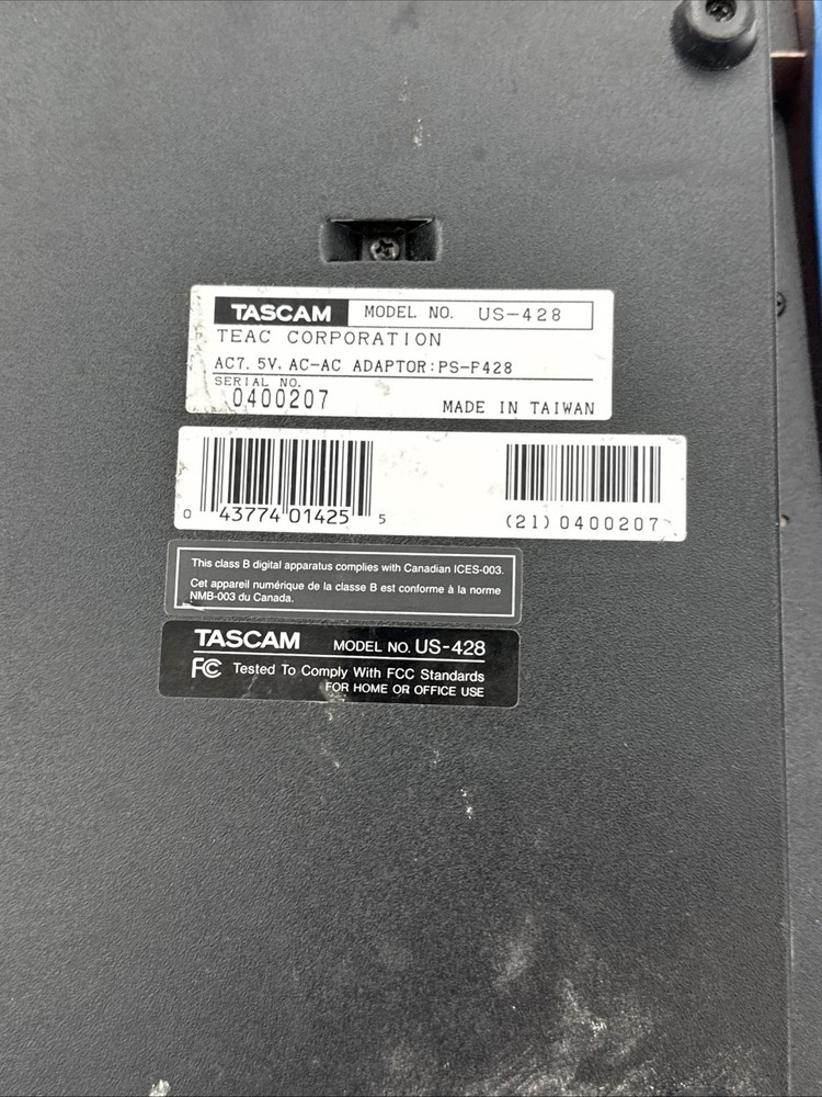 Tascam US-428 Digital Audio Workstation Controller Untested No Power Cords