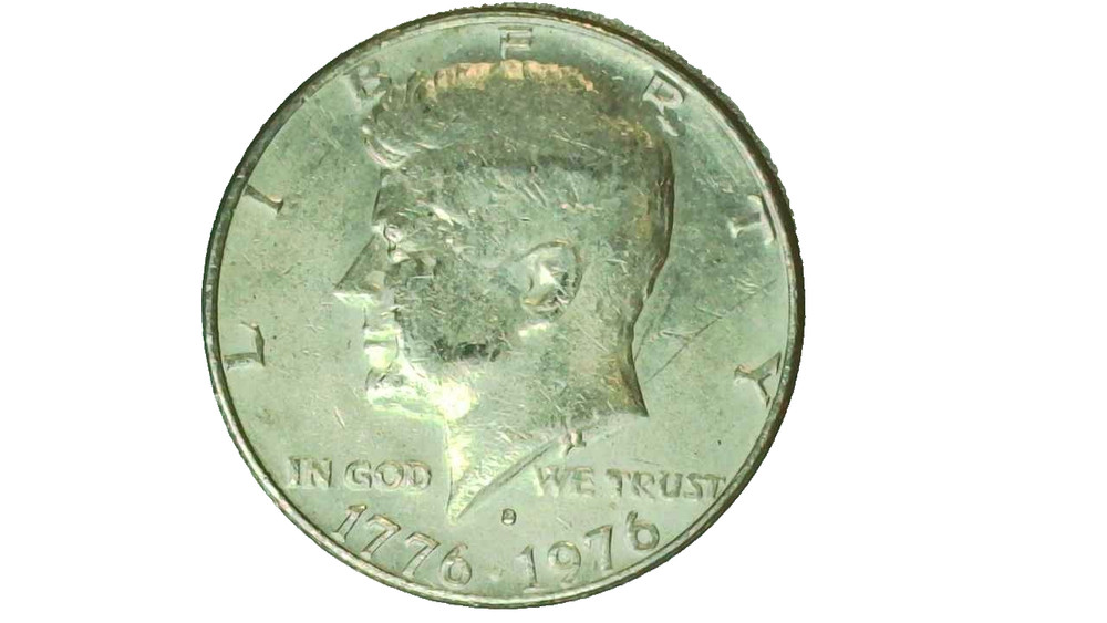 1976D Kennedy Half Dollar Error Coin - Filled "D" Mint Mark Error - 1215