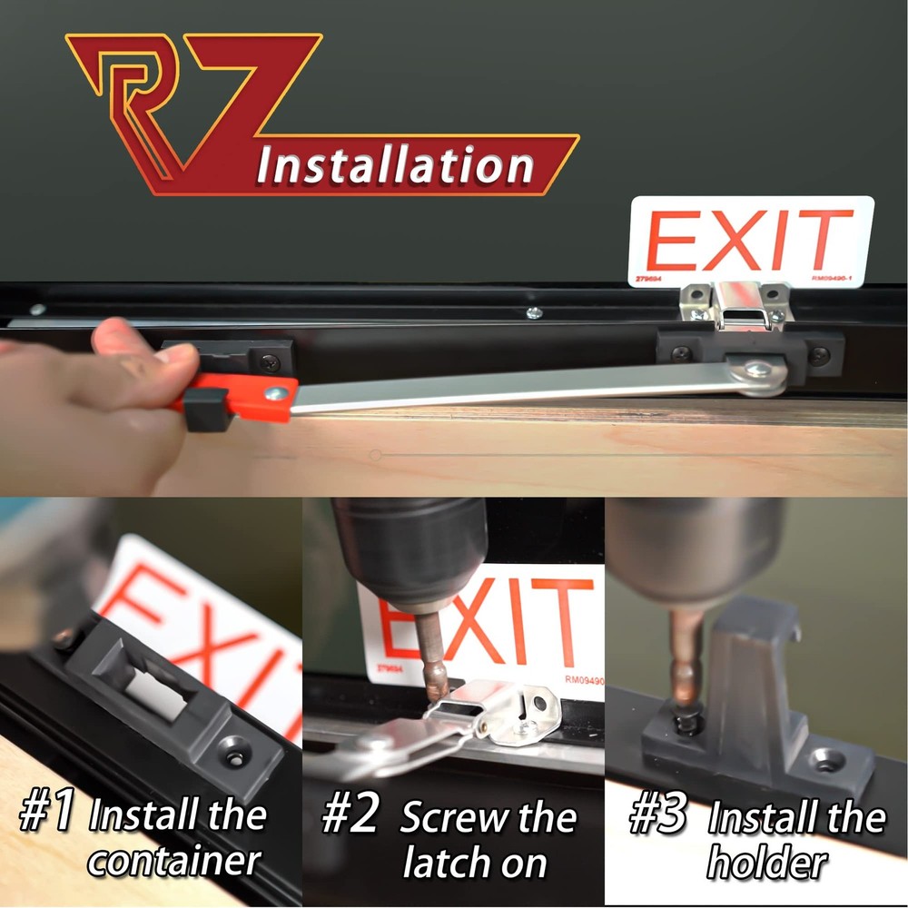 Window Latch Bracket, RV Emergency EXIT Window Latch Holder, Black EXIT