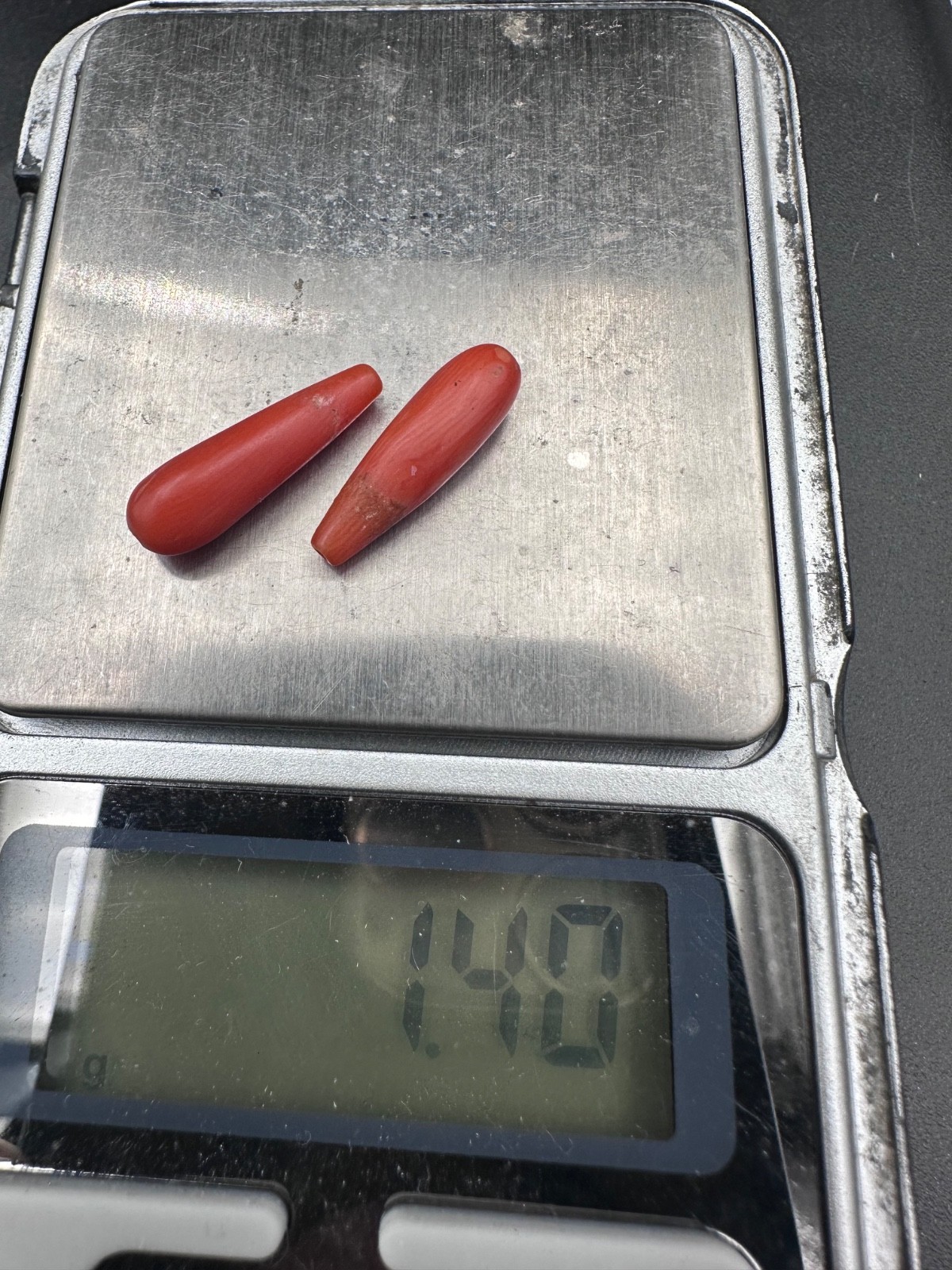 ANTIQUE UNDYED BEAD CORAL Vintage Mediterranean NATURAL Tibet momo Japan salmon