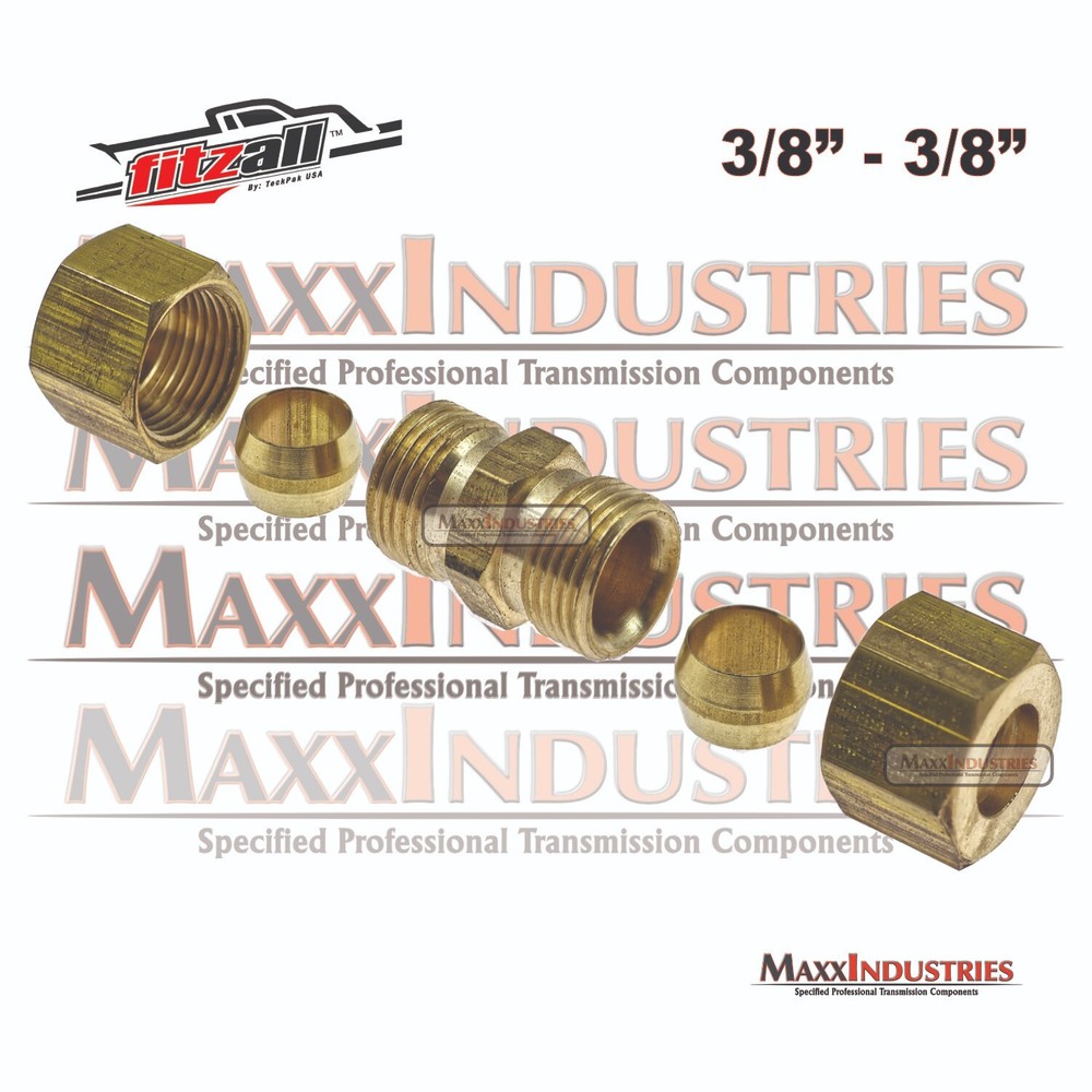 Automatic Transmission Cooler Line Fitting 3/8" Compression Brass Union