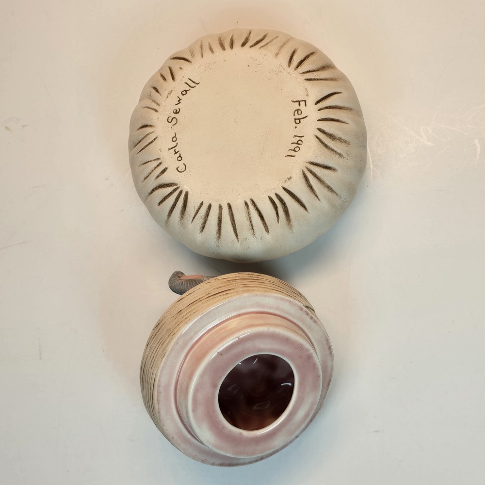 Carla Sewall Mouse Message Heart Ceramic Trinket Dish 1991