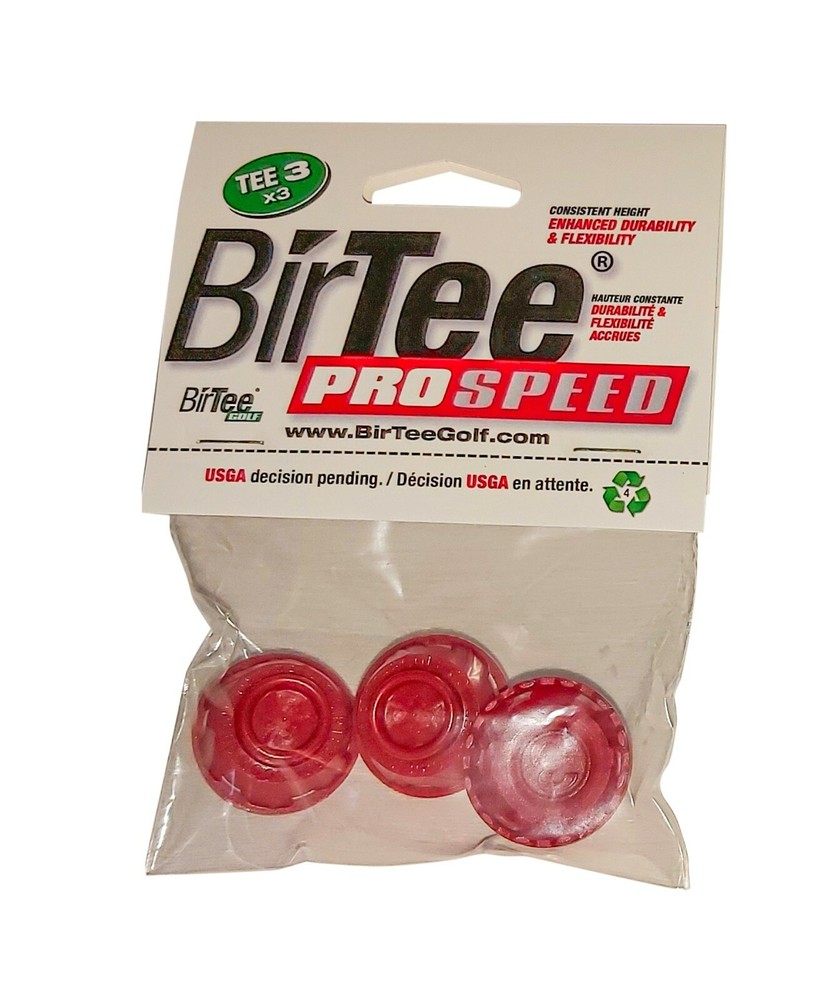 BirTee Pro Golf Tees - Size #3 (3/4") - 3 Tees Per Pack - For Winter/Simulators