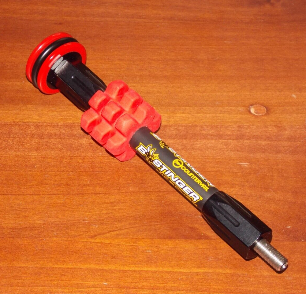 Bee Stinger MicroHex 6" Stabilizer in Matte Black w/Red - B Stinger