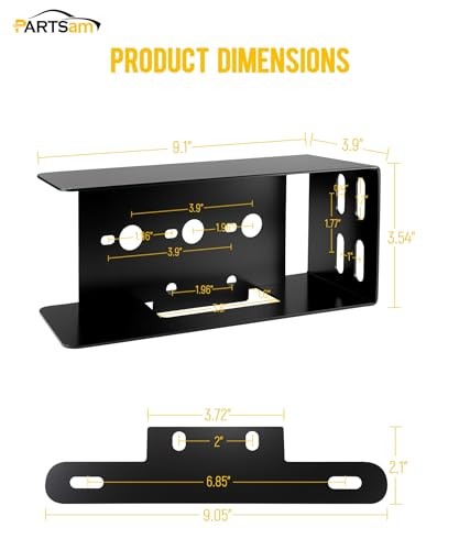 1 Set Rectangle Black Trailer Tail Light Mounting Box Left Right and License