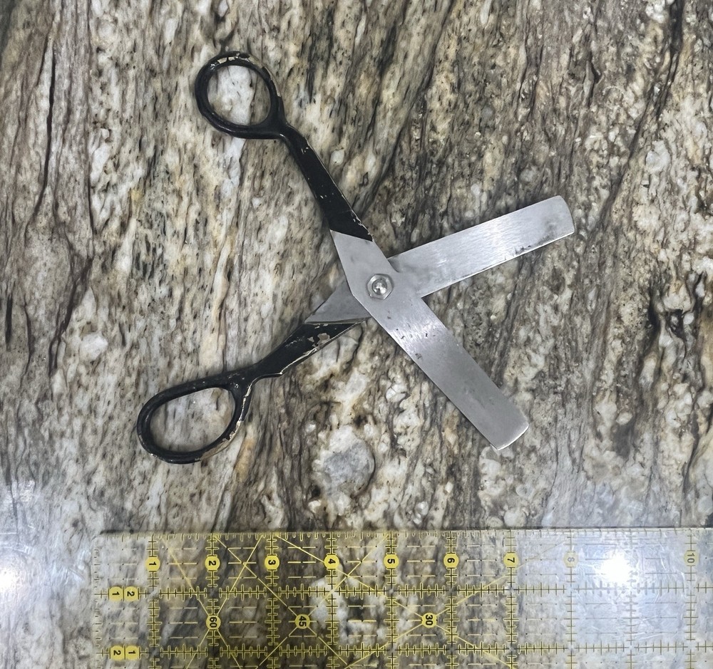 Vintage 3 Blade Scissors , Pattern Shears , Korea