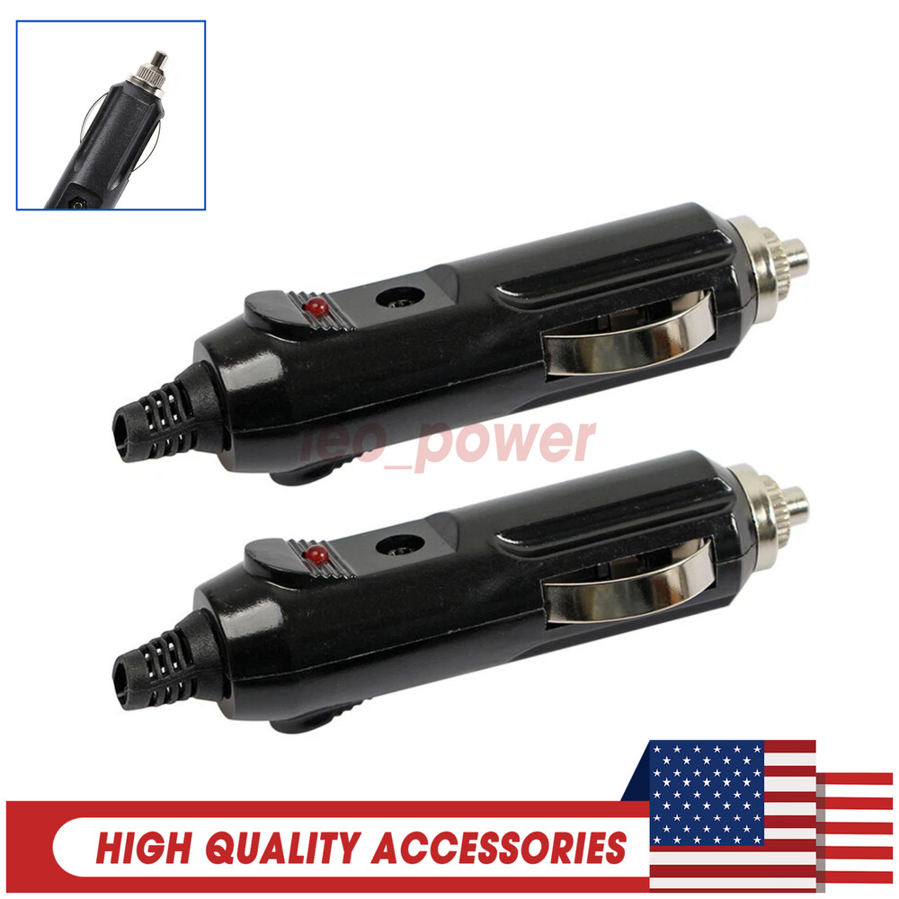 2pcs12V Male Car Cigarette Lighter Socket Plug Connector