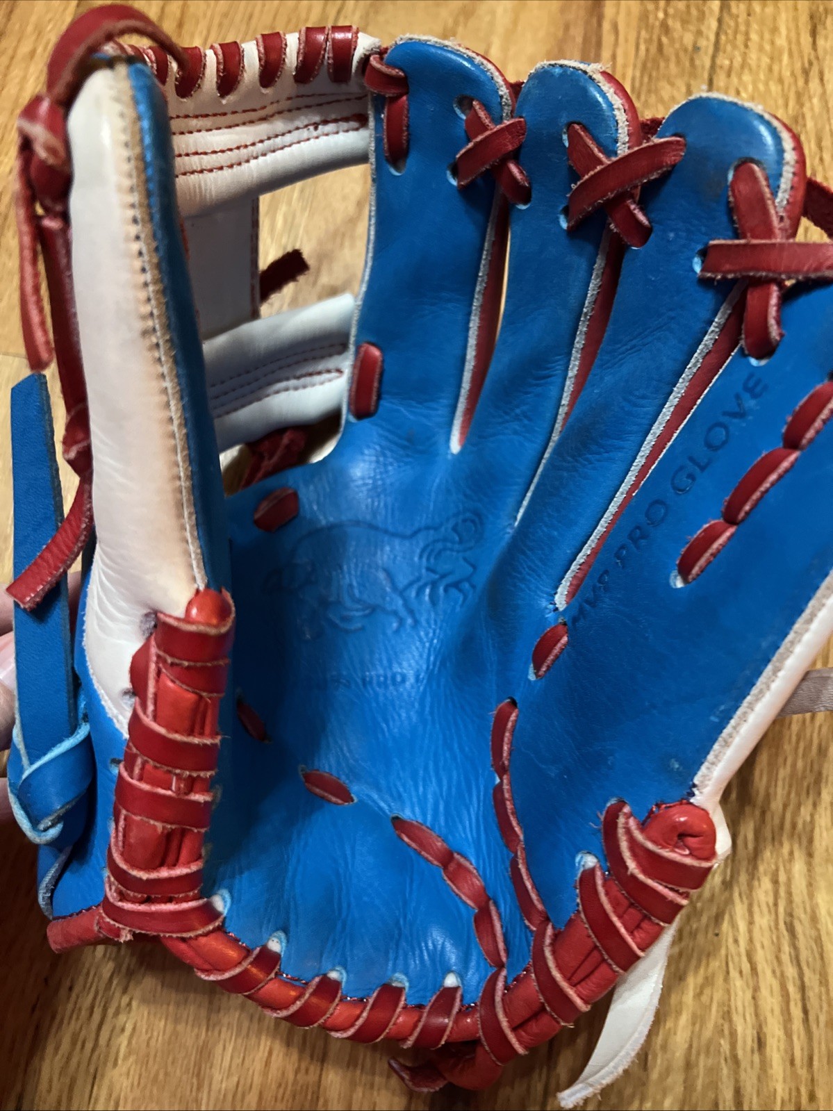 S3 Custom Baseball Glove – Red, White & Blue | 11.25” (Gently Used) 100% LEATHER