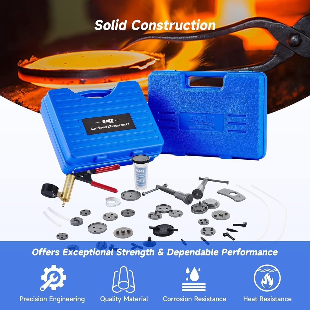 All-in-One Brake Tool Kit: Caliper Compression & Bleeder, 18 Adapters