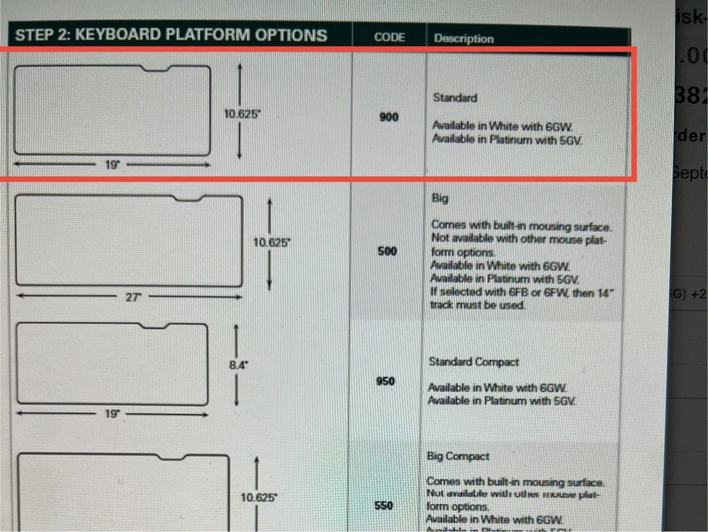 Humanscale Keyboard Tray 19” - Tray Only (Platform)
