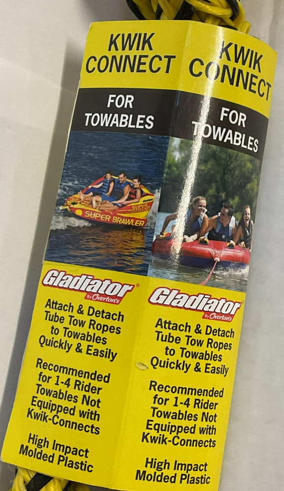 NEW KWIK CONNECT - FOR TOWABLES -GLADIATOR BY OVERTON'S QUICKLY ATTACH TOW ROPES