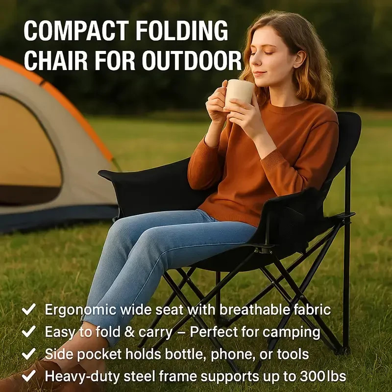 Folding Camping Chairs Portable Outdoor Lawn Chairs with Carrying Bag