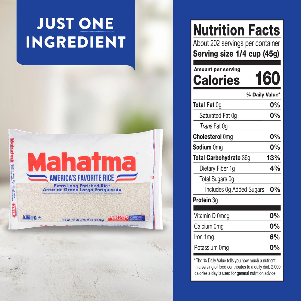 Enriched Extra Long Grain White Rice 20 Lb Bag