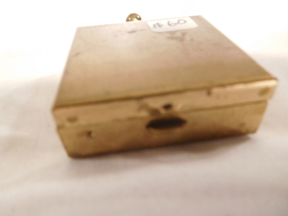 Vintage Brass Ashtray Case w/ Holder & Handle