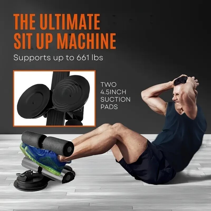 Portable Exercise Adjustable Suction Cup Sit Up Bar Floor Abs Assistant Device