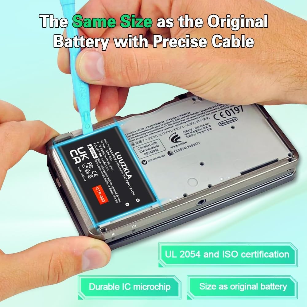 2X 6000mAh CTR 003 CTR003 Battery New Upgrade Replacement for CTR 003 Nintendo