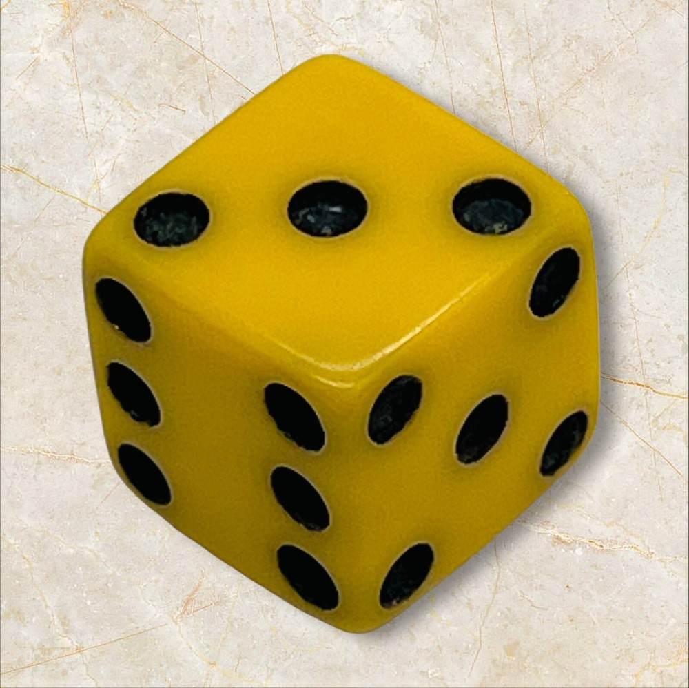 Vintage Butterscotch 6 Sided Bakelite Die Dice Board Game Replacement - Tested✔