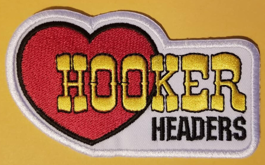 Hooker Headers Embroidered Patch  approx 2.25x4"