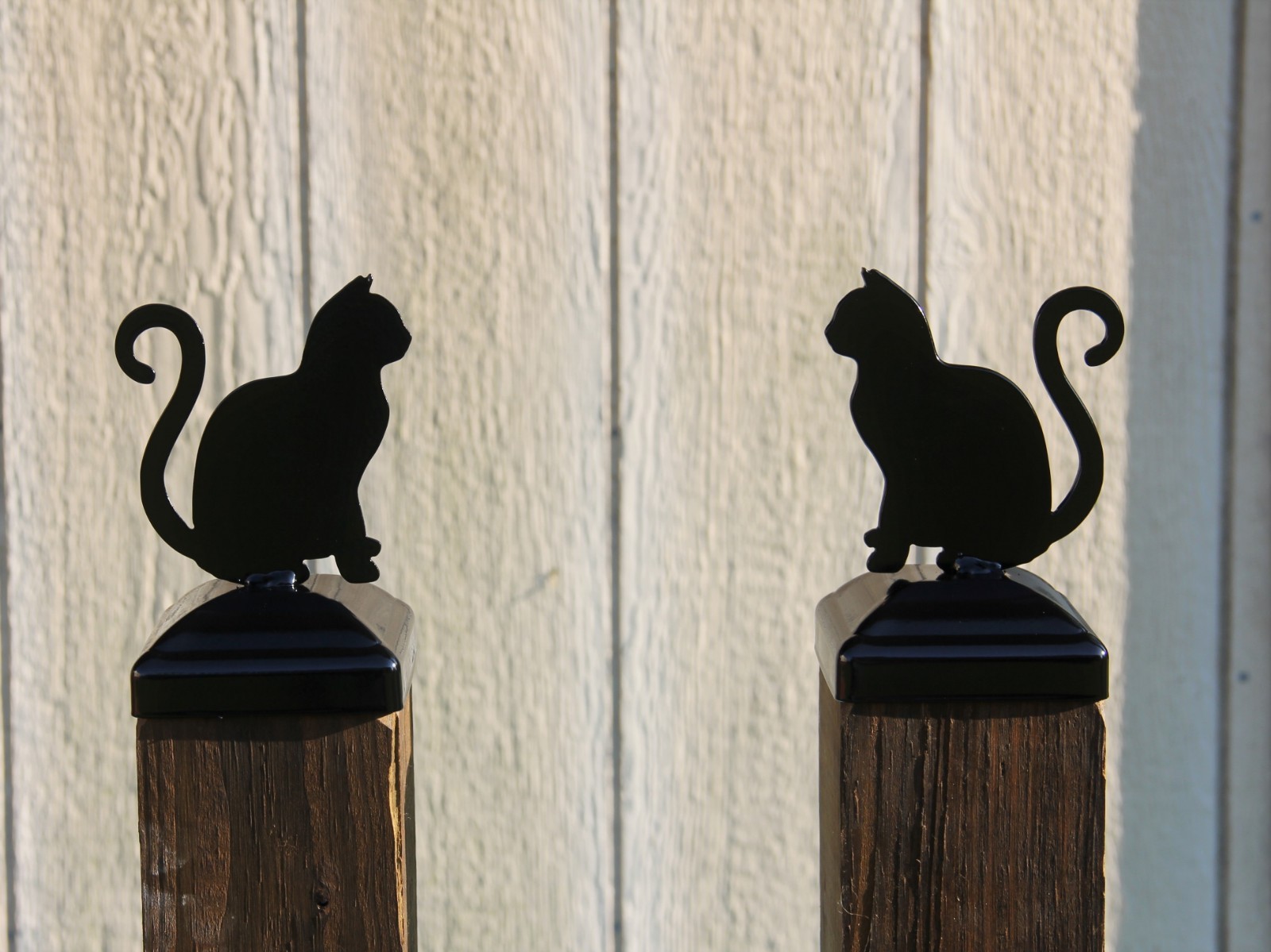 Cat Post Cap for 4x4 Wood Post, Cat Lover Decor Fence Post Cap, Feline Finial