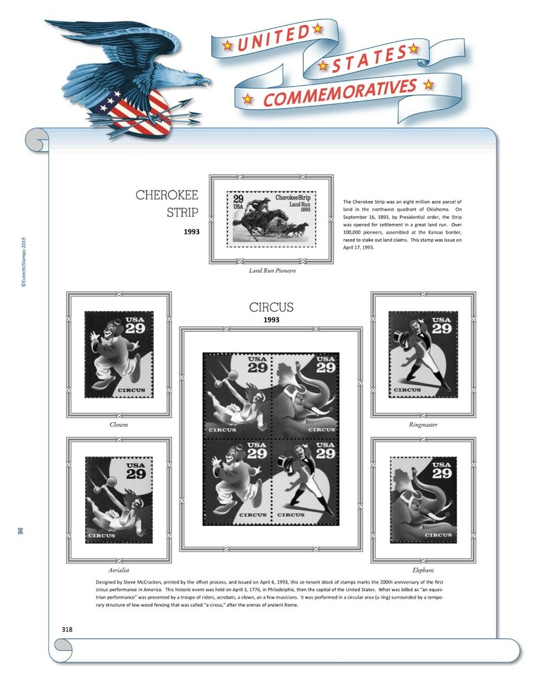 1993 U.S. Commemorative Singles COMPLETE Supplement (White Ace Alternative)