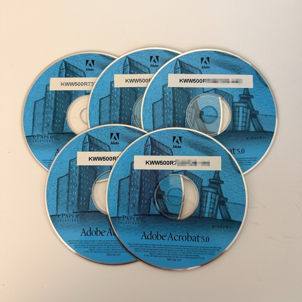 Adobe Acrobat 5.0 CD - With Serial Number, Five copies, Windows