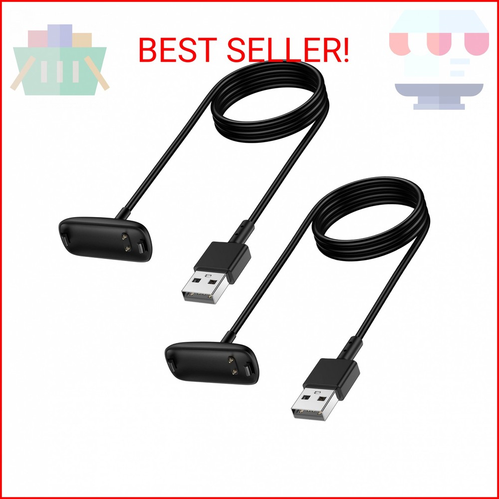 Mixblu Charger Cable Replacement for Fitbit Inspire 3 (2 Pack/3.3Ft)