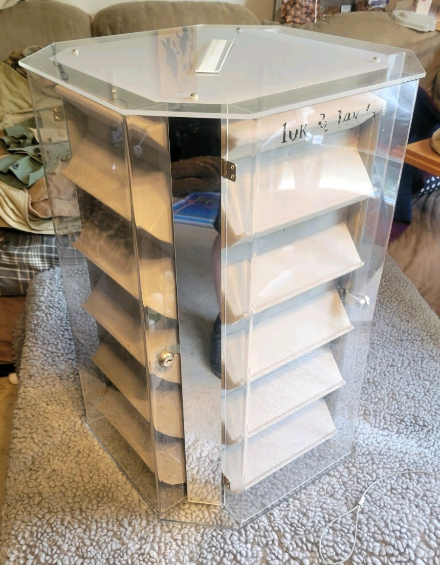 COUNTERTOP ACRYLIC JEWELRY 💎 WATCH BRACELET RING DISPLAY CASE SPINNING SHOWCASE