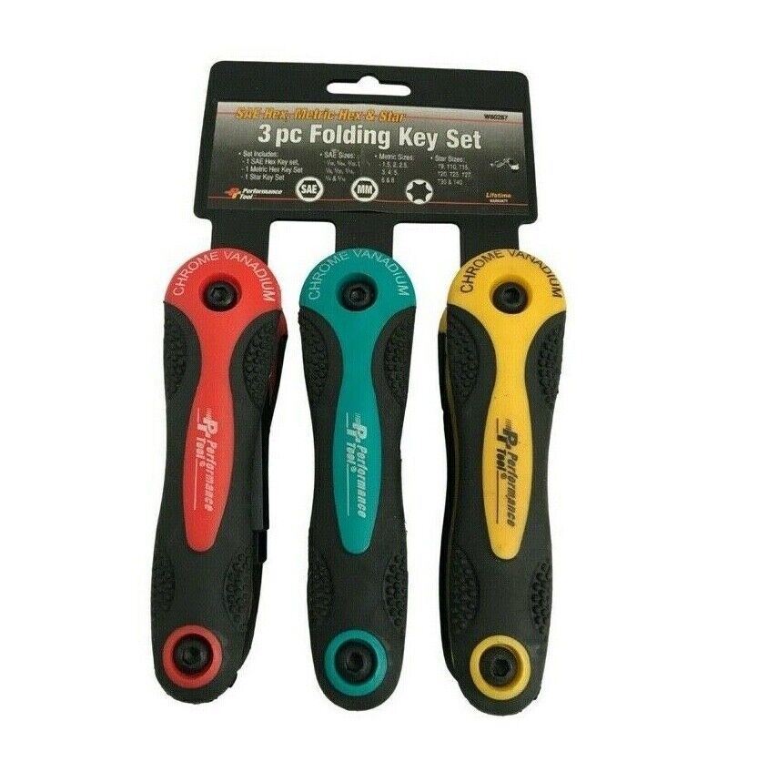 Performance Tool W80287 Folding Key Set, 3-Piece - New