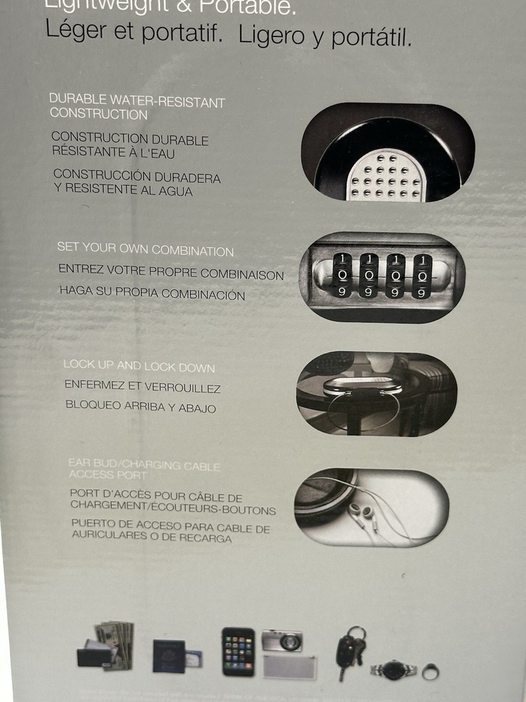 Master Lock 5900D Combination Portable Safe Gray Security For Your Small Items